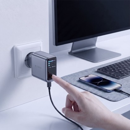 TECH-PROTECT POWERVISION NC140W-GAN 4-PORT NETWORK CHARGER PD 140W / QC3.0 DARK GREY