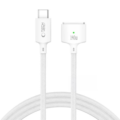 TECH-PROTECT MMC01 ULTRABOOST MAGNETIC MACBOOK CABLE USB-C TO MAGSAFE 3 140W 300CM WHITE