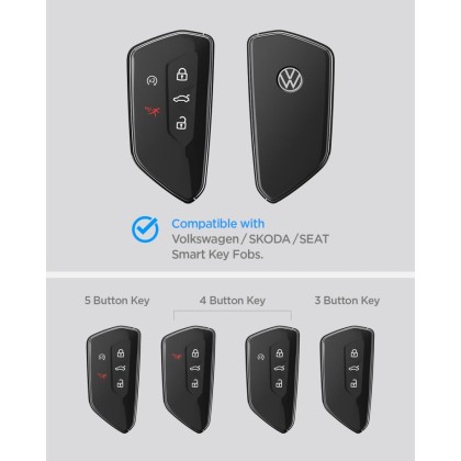 SPIGEN VK100 VOLKSWAGEN / SKODA / SEAT KEY FOB CASE BLACK