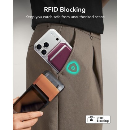 ESR CLASSIC RFID MAGNETIC WALLET STAND MAGSAFE DEEP BURGUNDY