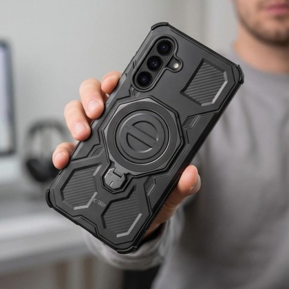 Удароустойчив калъф за Samsung Galaxy А17 / А18 (4G/5G)  от Tech-Protect Tacticstand Magsafe - Matte Black
