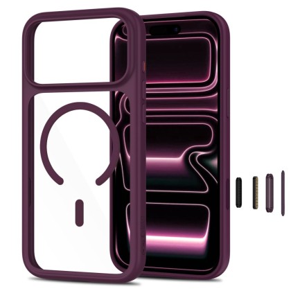 TECH-PROTECT MAGONE MAGSAFE CC + GLASS 2-PACK IPHONE 17 PRO / 18 PRO BURGUNDY/CLEAR