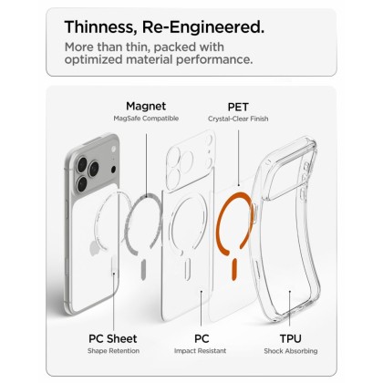 SPIGEN ULTRA HYBRID MAGSAFE IPHONE 17 PRO / 18 PRO CLEAR/ORANGE