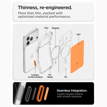 SPIGEN ULTRA HYBRID T MAGSAFE IPHONE 17 PRO / 18 PRO GLOSSY ORANGE
