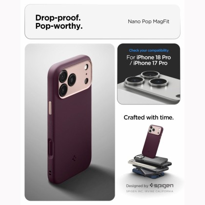 SPIGEN NANO POP MAGSAFE IPHONE 17 PRO / 18 PRO BURGUNDY BEAN