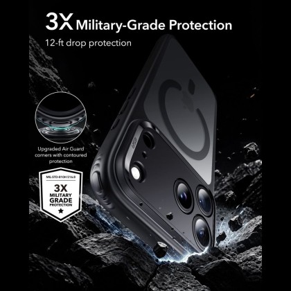 ESR CLASSIC HYBRID MAGSAFE IPHONE 17 PRO / 18 PRO FROSTED BLACK