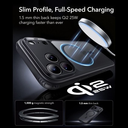 ESR CLASSIC HYBRID MAGSAFE IPHONE 17 PRO / 18 PRO FROSTED BLACK