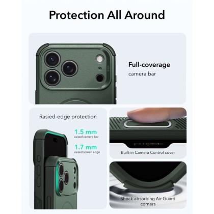 ESR CYBER TOUGH MAGSAFE IPHONE 17 PRO MAX / 18 PRO MAX GREEN