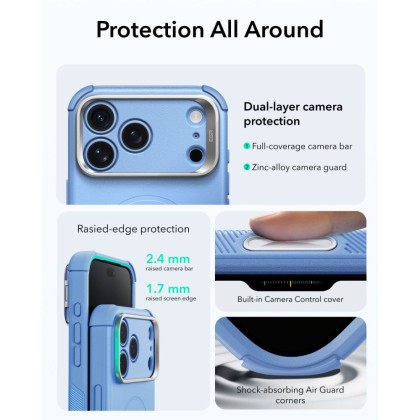 ESR CYBER TOUGH KICKSTAND MAGSAFE IPHONE 17 PRO MAX / 18 PRO MAX LIGHT BLUE