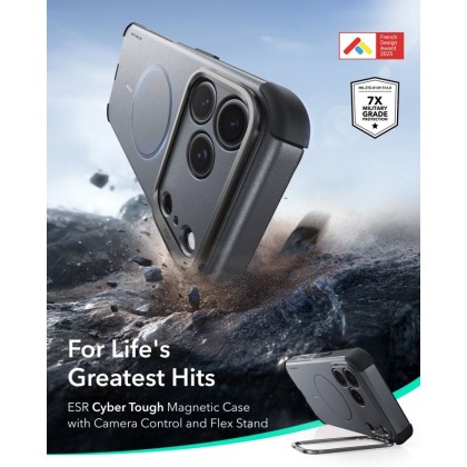 ESR CYBER TOUGH KICKSTAND MAGSAFE IPHONE 17 PRO MAX / 18 PRO MAX GREY