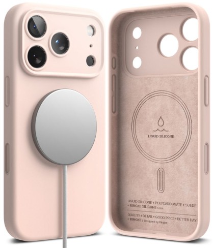 RINGKE SILICONE MAGNETIC MAGSAFE IPHONE 18 PRO PINK SAND