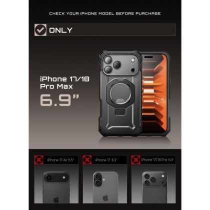 SUPCASE GRIP PRO MAG MAGSAFE IPHONE 17 PRO MAX / 18 PRO MAX BLACK