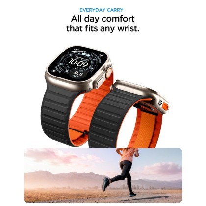 SPIGEN ATHLEX AIR M APPLE WATCH 8 / 9 / 10 / 11 / 12 / SE / ULTRA (44 / 45 / 46 / 49 MM) ACTIVE BLACK/ORANGE