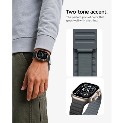 SPIGEN ATHLEX AIR M APPLE WATCH 8 / 9 / 10 / 11 / 12 / SE / ULTRA (44 / 45 / 46 / 49 MM) ACTIVE BLACK/GREY