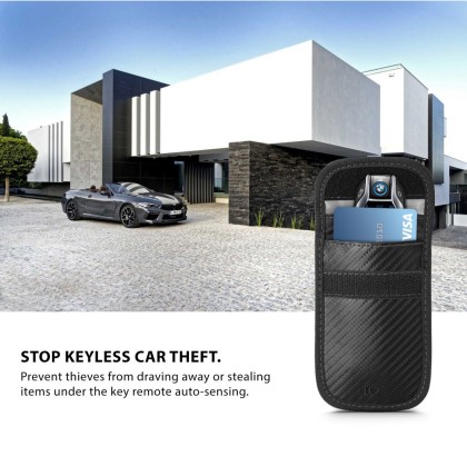 Калъф блокиращ сигнала на автомобилен ключ Keyless Go Tech-Protect V1 Keyless RFID Signal Blocker Case - Карбон