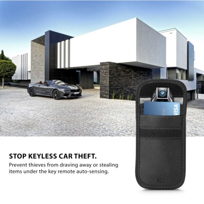 Калъф блокиращ сигнала на автомобилен ключ Keyless Go Tech-Protect V1 Keyless RFID Signal Blocker Case - Черен