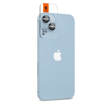 2 броя комплетки от протектори за обектви на камерата на iPhone 14 / 14 Plus от Spigen Optik Tr - Син  -----