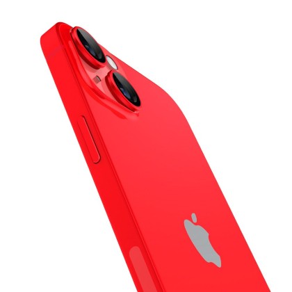 2 броя комплетки от протектори за обектви на камерата на iPhone 14 / 14 Plus от Spigen Optik Tr - Червен 