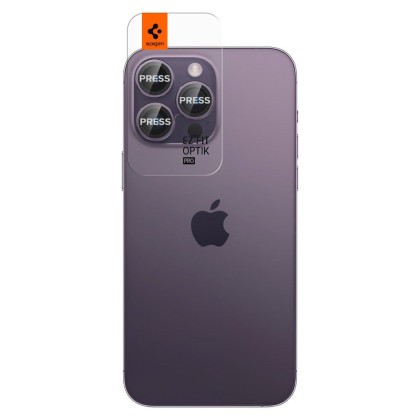 2 броя комплетки от протектори за обектви на камерата на iPhone 14 Pro / 14 Pro Max от Spigen Optik Tr - Deep Purple 