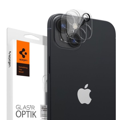 2 броя протектори за камера на iPhone 14 / 14 Plus от Spigen Optik.TR - Прозрачни