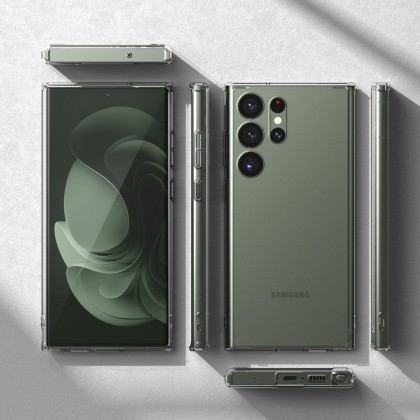 Удароустойчив твърд кейс за Samsung Galaxy S23 Ultra от Ringke Fusion - матово прозрачен