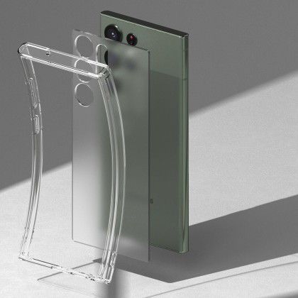 Удароустойчив твърд кейс за Samsung Galaxy S23 Ultra от Ringke Fusion - матово прозрачен
