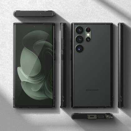 Удароустойчив твърд кейс за Samsung Galaxy S23 Ultra от Ringke Fusion - Smoke Black