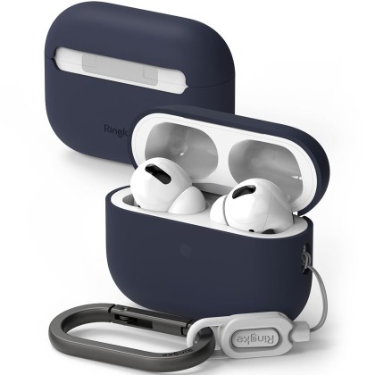 Силиконов калъф за слушалки Apple AirPods 4 от Ringke Silicone - Midnight Blue