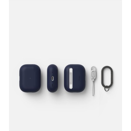 Силиконов калъф за слушалки Apple AirPods 4 от Ringke Silicone - Midnight Blue