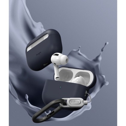 Силиконов калъф за слушалки Apple AirPods 4 от Ringke Silicone - Midnight Blue