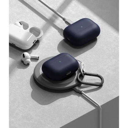 Силиконов калъф за слушалки Apple AirPods 4 от Ringke Silicone - Midnight Blue