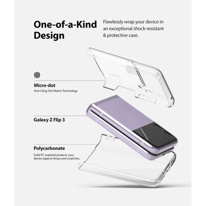 Тънък твърд кейс за Samsung Galaxy Z Flip 3 от Ringke Slim - Прозрачен