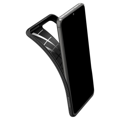 Удароустойчив, силиконов кейс за Samsung Galaxy S21 Ultra от Spigen Liquid Air - Черен