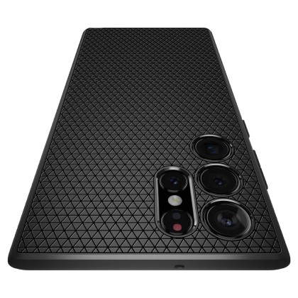 Удароустойчив, силиконов кейс за Samsung Galaxy S22 Ultra от Spigen Liquid Air - Черен