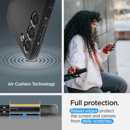 Удароустойчив, силиконов кейс за Samsung Galaxy S23 от Spigen Liquid Air - Черен