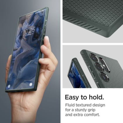 Удароустойчив, силиконов кейс за Samsung Galaxy S23 Ultra от Spigen Liquid Air - Abyss Green