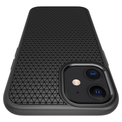 Удароустойчив, силиконов кейс за iPhone 12 Mini от Spigen Liquid Air - Черен