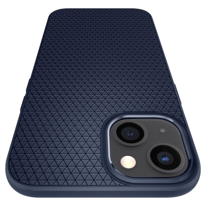 Удароустойчив, силиконов кейс за iPhone 13 от Spigen Liquid Air - Navy Blue