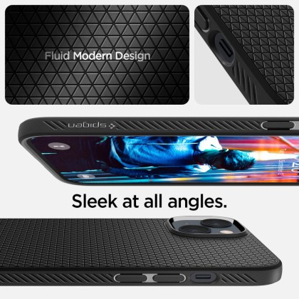 Удароустойчив, силиконов кейс за iPhone 14 от Spigen Liquid Air - Черен