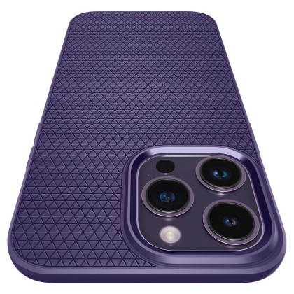 Удароустойчив, силиконов кейс за iPhone 14 Pro от Spigen Liquid Air - Deep Purple