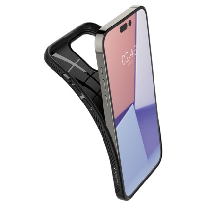 Удароустойчив, силиконов кейс за iPhone 14 Pro Max от Spigen Liquid Air - Черен