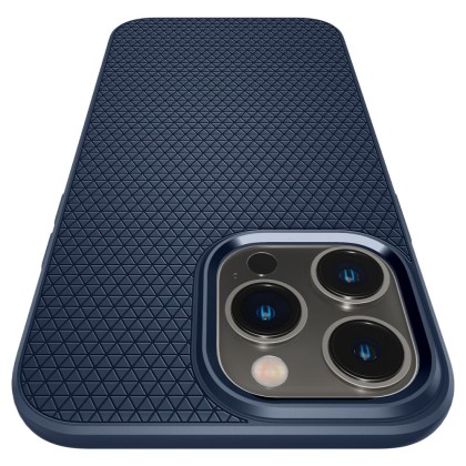 Удароустойчив, силиконов кейс за iPhone 14 Pro Max от Spigen Liquid Air - Navy Blue
