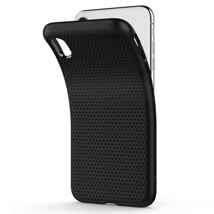 Удароустойчив, силиконов кейс за iPhone X / XS от Spigen Liquid Air - Черен