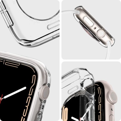 Силиконов кейс за Apple Watch 4/5/6/7/8/9/SE (44/45 mm) от Spigen Liquid Crystal - Прозрачен