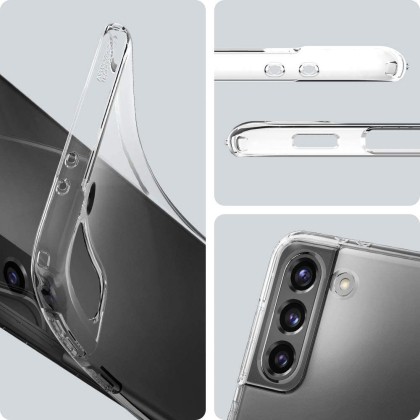 Удароустойчив, силиконов кейс за Samsung Galaxy S21 от Spigen Liquid Crystal - Прозрачен