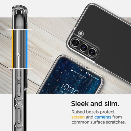 Удароустойчив, силиконов кейс за Samsung Galaxy S22 от Spigen Liquid Crystal - Прозрачен