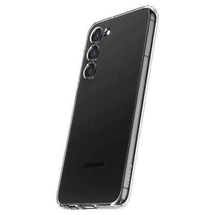 Удароустойчив, силиконов кейс за Samsung Galaxy S23 от Spigen Liquid Crystal - Прозрачен