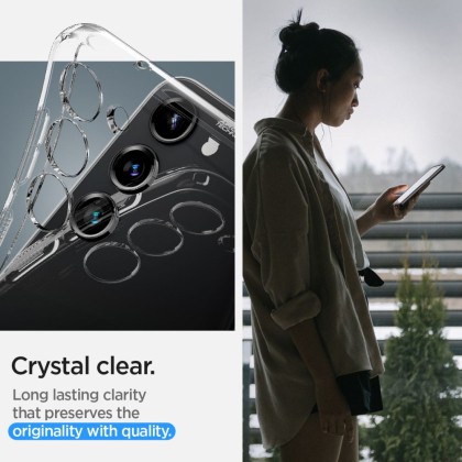Удароустойчив, силиконов кейс за Samsung Galaxy S23 от Spigen Liquid Crystal - Прозрачен