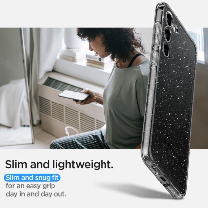 Удароустойчив, силиконов кейс за Samsung Galaxy S23+ Plus от Spigen Liquid Crystal - Glitter Crystal