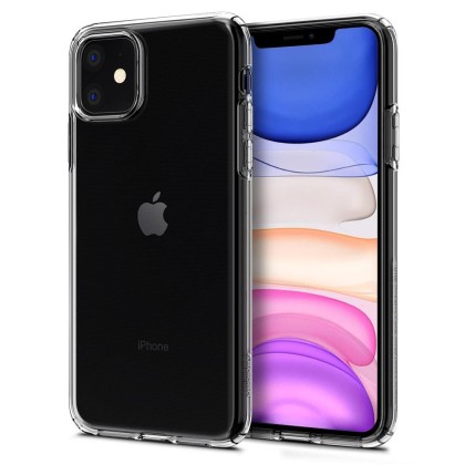 Удароустойчив, силиконов кейс за iPhone 11 от Spigen Liquid Crystal - Прозрачен